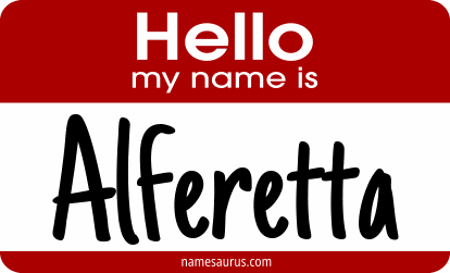 Hello my name is Alferetta png download