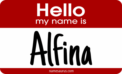 Hello my name is Alfina png download