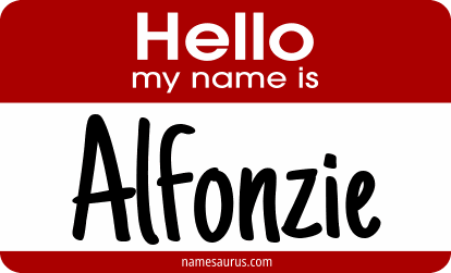 Hello my name is Alfonzie png download