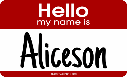Hello my name is Aliceson png download