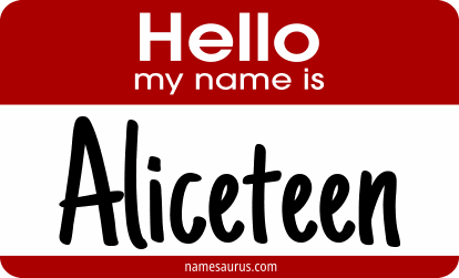 Hello my name is Aliceteen png download