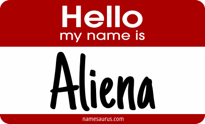 Hello my name is Aliena png download