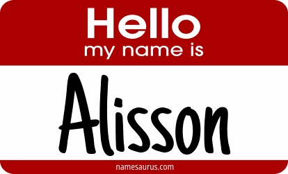 Hello my name is Alisson png download