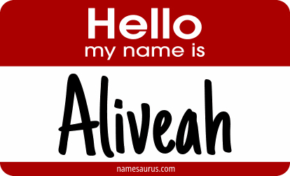 Hello my name is Aliveah png download