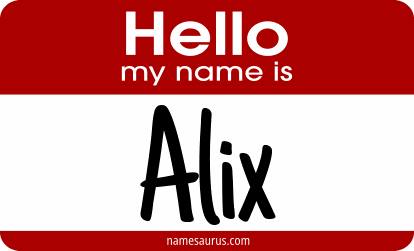 Hello my name is Alix png download