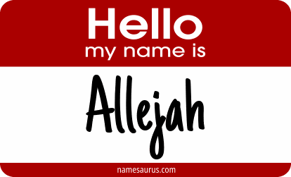 Hello my name is Allejah png download