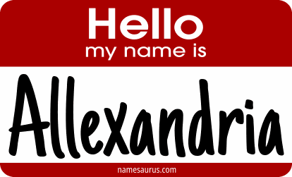 Hello my name is Allexandria png download