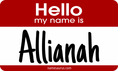Hello my name is Allianah png download