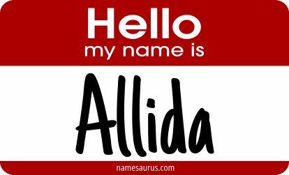 Hello my name is Allida png download