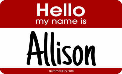 Hello my name is Allison png download