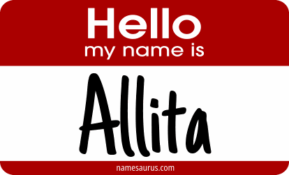 Hello my name is Allita png download
