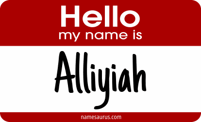 Hello my name is Alliyiah png download