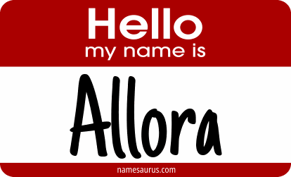 Hello my name is Allora png download