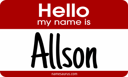 Hello my name is Allson png download