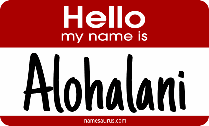 Hello my name is Alohalani png download