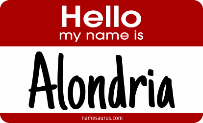 Hello my name is Alondria png download