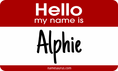 Hello my name is Alphie png download