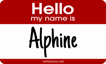Hello my name is Alphine png download
