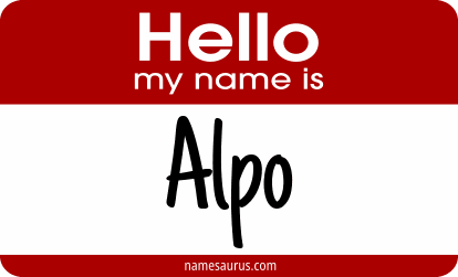 Hello my name is Alpo png download