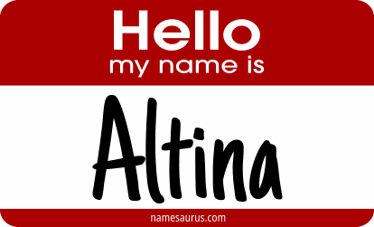 Hello my name is Altina png download