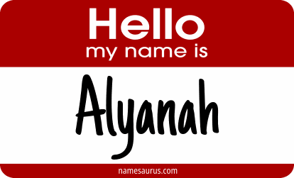 Hello my name is Alyanah png download