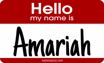 Hello my name is Amariah png download