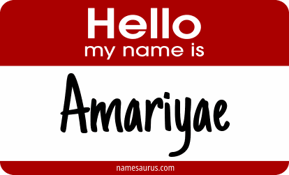 Hello my name is Amariyae png download