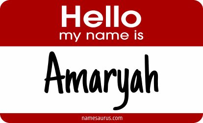 Hello my name is Amaryah png download