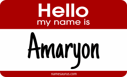 Hello my name is Amaryon png download