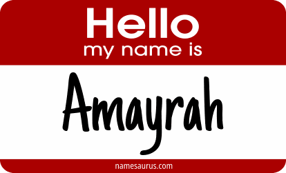 Hello my name is Amayrah png download
