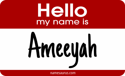 Hello my name is Ameeyah png download