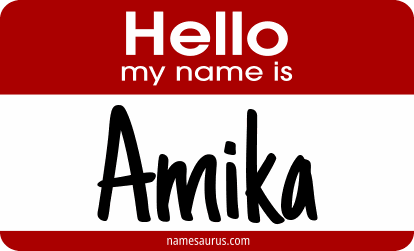 Hello my name is Amika png download