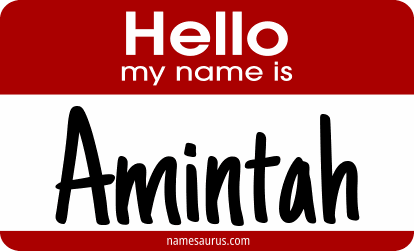 Hello my name is Amintah png download