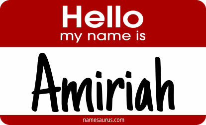 Hello my name is Amiriah png download