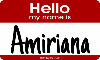 Hello my name is Amiriana png download