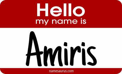Hello my name is Amiris png download