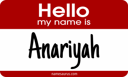 Hello my name is Anariyah png download