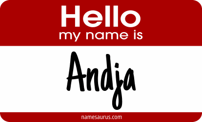 Hello my name is Andja png download