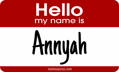 Hello my name is Annyah png download