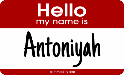 Hello my name is Antoniyah png download