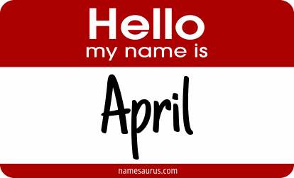 Hello my name is April png download