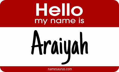 Hello my name is Araiyah png download