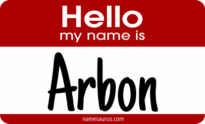 Hello my name is Arbon png download
