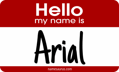 Hello my name is Arial png download