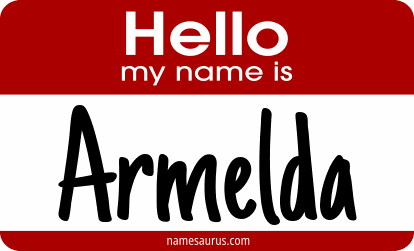Hello my name is Armelda png download