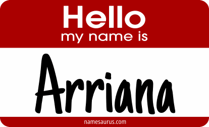 Hello my name is Arriana png download
