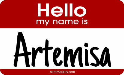 Hello my name is Artemisa png download