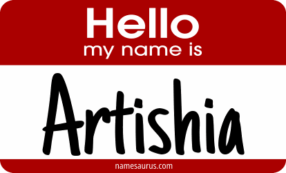 Hello my name is Artishia png download