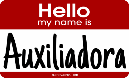 Hello my name is Auxiliadora png download