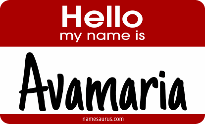 Hello my name is Avamaria png download